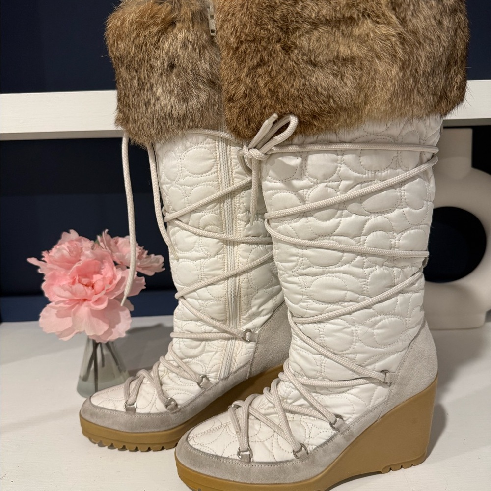 Vintage Sofie Fur Boots Coach 7.5 - Picture 2 of 12